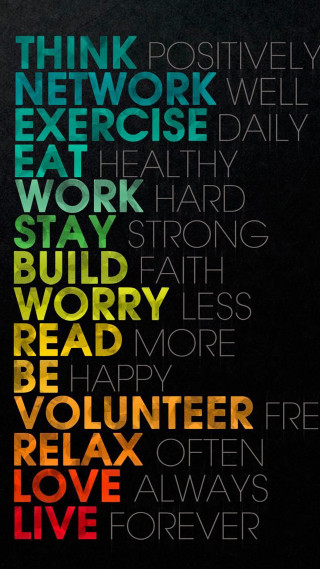 Colorful words poster different shapes - figurativism free wallpaper for mobile