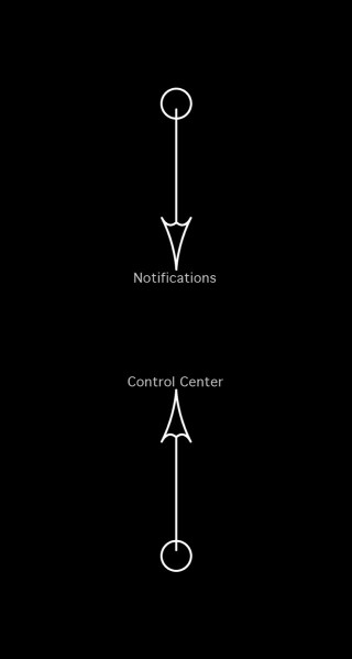 Notifications control center arrows black - symmetric free wallpaper for mobile