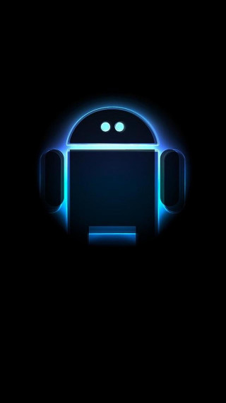 Dark background glowing blue object - android free wallpaper