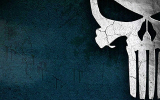 Skull black white wall blue - purism free wallpaper for desktop