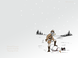 Man snow snowman snowball standing - storybook illustration free wallpaper for desktop