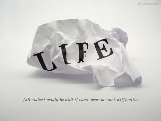 Crumpled paper with life written - lifelike free wallpaper
