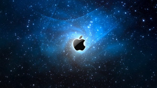Apple logo space stars blue 6 - a black hole free wallpaper for desktop