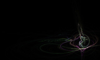Black background light swirl center - volumetric free wallpaper for desktop