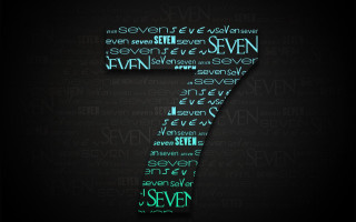 Number seven words black background - a number seven free wallpaper
