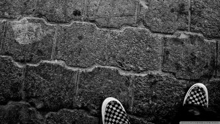Person standing brick wall feet - a brick wall free wallpaper