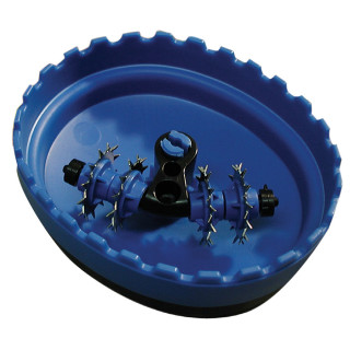 Blue bowl screws white background - a blue design free wallpaper