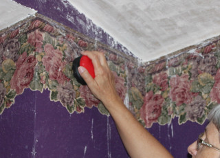 Woman painting wall red sprayer 2 - anne rigney free wallpaper for desktop