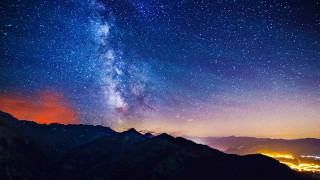 Night sky star filled mountains 2 - a night sky free wallpaper