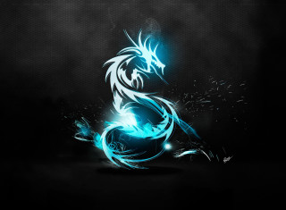 Blue black dragon black background 9 - body free wallpaper for desktop
