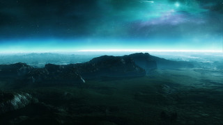 Distant planet star sky distant - green light free wallpaper