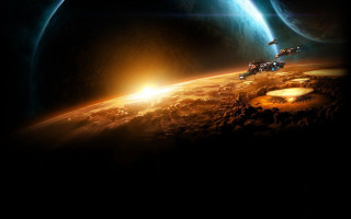 Space station planet bright light 8 - a space station free wallpaper for desktop