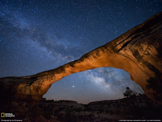 Desert arch night sky stars - milky free wallpaper