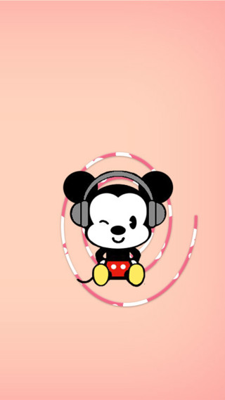Cartoon character headphones circle pink - a circle free wallpaper for mobile