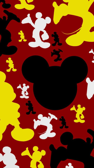 Mickey mouse pattern yellow black - kaw free wallpaper
