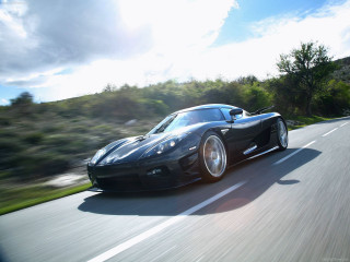 Black sports car road forest - a black sports car free wallpaper