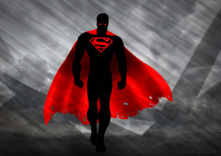 Heroic man red cape clouds - a red cape free wallpaper for desktop