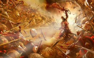 Battle ants armor flag explosion - a painting of a battle free wallpaper