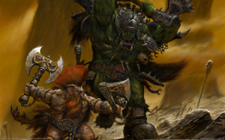 Man giant axe demon sword - warhammer free wallpaper for desktop