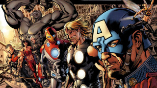 Avengers group cityscape giant iron - a group of avengers characters free wallpaper