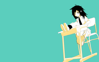 Person sitting desk chair blue - a desk free wallpaper
