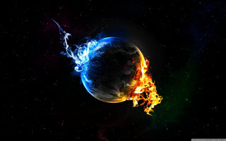 Fire ice planet blue flame - plasma free wallpaper for desktop
