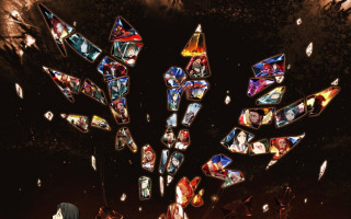 Stained glass display group dark - temporary art free wallpaper