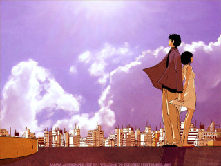 Couple roof city skyline clouds - top of a roof next free wallpaper