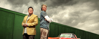 Two men red car cloudy - bertram brooker free wallpaper for desktop