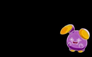 Purple pig yellow ears smiling - a yellow circle free wallpaper