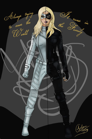 Woman black white sword black - outfit free wallpaper for mobile