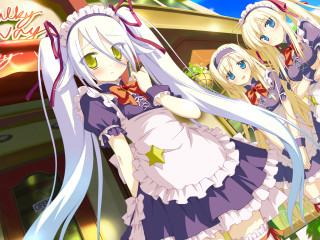 Anime girls group building sign - a group of anime girls free wallpaper