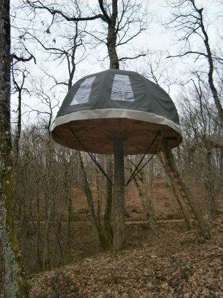 Tree house woods tarp ladder - free forest wallpaper for mobile