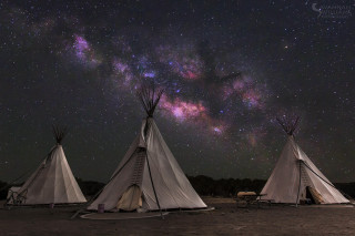 Teepees night sky milky way 2 - milky free wallpaper