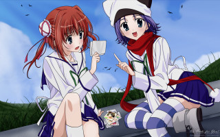 Anime girls coffee phone rayonism - a cell phone free wallpaper