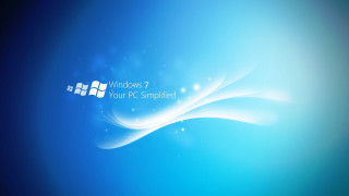 Blue background white logo windows7 - a white logo free wallpaper
