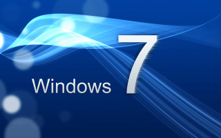 Blue background windows 7 white - in the middle of the image free wallpaper