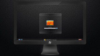 Computer black background red orange - screen free wallpaper