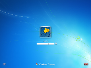 Blue desktop yellow butterfly windows7 - the right side free wallpaper