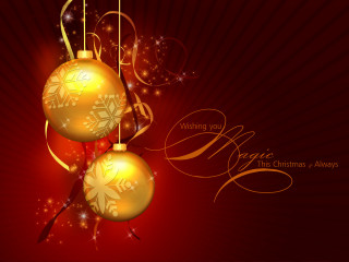 Red gold christmas card ornaments 3 - free christmas wallpaper for desktop