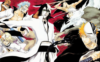 Anime characters swords group holding 2 - his other hand free wallpaper