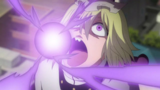 Woman purple light purple ball - front of her free wallpaper