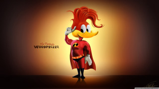 Cartoon ducky hero red cape - loony toon free wallpaper