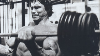 Smiling man barbell gym rack - arnie swekel free wallpaper