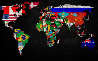 World map flags countries sides 4 - different color free wallpaper