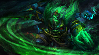 Green black character flame chest - ball free wallpaper