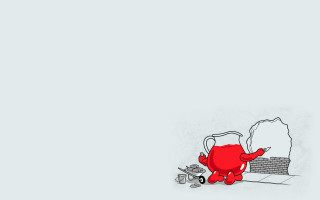 Red elephant bench bucket food - storybook illustration free wallpaper