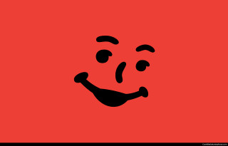 Black red smiling face red - a black outline free wallpaper