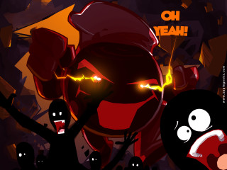 Red black yellow eyes shock - a red face free wallpaper