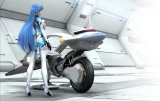 Futuristic woman motorcycle scifi armor - a futuristic woman free wallpaper